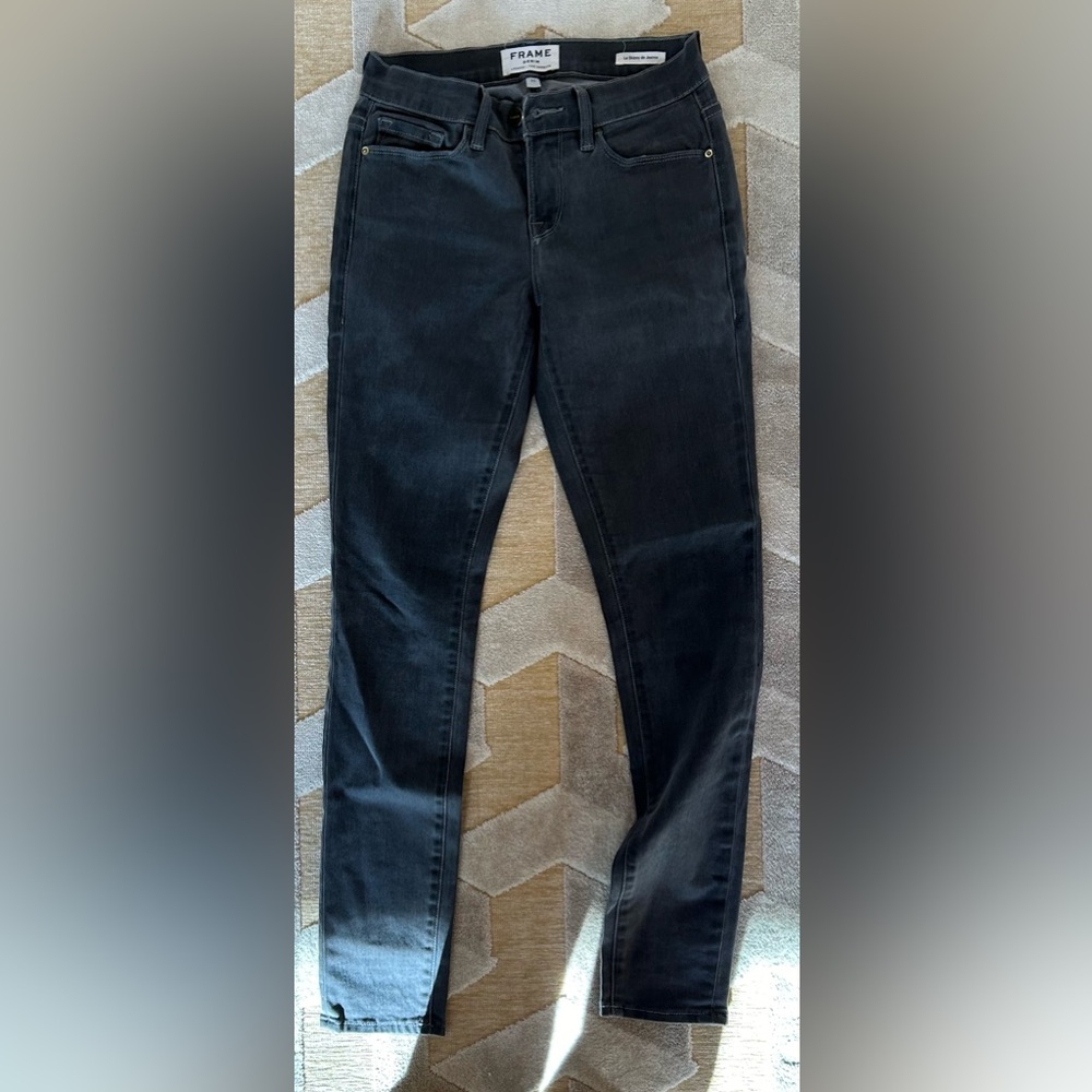 Frame dark grey skinny jeans